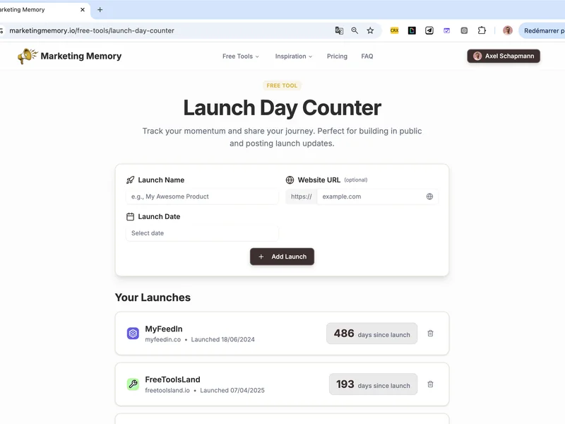 Launch Day Counter